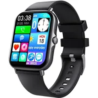 Smartwatch fur Damen Herren Gesundheits-Tracker-Uhr (1,69 Zoll,), Armbanduhr Sport Herzfrequenzmonitor Schrittzähler Kalorien Android und IOS - Schwarz