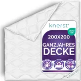 knerst KNERST® Ganzjahresdecke 200x200 cm – atmungsaktive & temperaturausgleichende Bettdecke – leichte Steppdecke für das ganze Jahr – Decke waschbar & allergikergeeignet