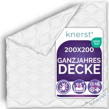 knerst KNERST® Ganzjahresdecke 200x200 cm – atmungsaktive & temperaturausgleichende Bettdecke – leichte Steppdecke für das ganze Jahr – Decke waschbar & allergikergeeignet