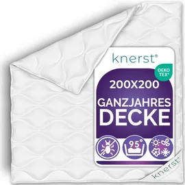 knerst KNERST® Ganzjahresdecke 200x200 cm – atmungsaktive & temperaturausgleichende Bettdecke – leichte Steppdecke für das ganze Jahr – Decke waschbar & allergikergeeignet