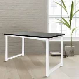 ML-Design Schreibtisch Computertisch Bürotisch Arbeitstisch PC Tisch 120x60cm Schwarz-Weiß