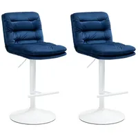 CLP 2er Set Barhocker Damar mit Samtbezug I Barstuhl