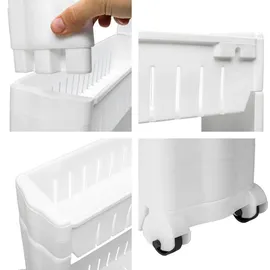 Tectake tectake® Nischenregal, 4 Ebenen, leicht zu reinigen, 54 x 12 x 101 cm