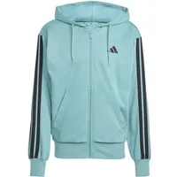 adidas Herren Kapuzensweat Essentials 3-Streifen, POWTEA/BLACK, S