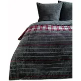 COFI 1453 Kariert Anthrazit/Bordeaux 155 x 200 cm + 80 x 80 cm