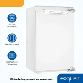Exquisit EKS131-V-FE-090E Einbaukühlschrank (135 l, 880 mm hoch, Weiß)