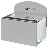 Proregal Robuster Wandascher mit Schild 0,8 Liter, HxBxT 20x20x12,5cm | Verzinkter Stahl Silber | Ascher Aschenbecher