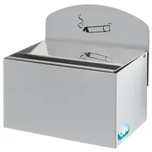 Proregal Robuster Wandascher mit Schild 0,8 Liter, HxBxT 20x20x12,5cm | Verzinkter Stahl Silber | Ascher Aschenbecher