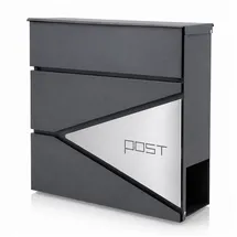 BITUXX Design Briefkasten MS-16439 Anthrazit inkl. Zeitungsfach