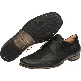 THINK! Schnürschuhe Guru chromfrei gegerbte nachhaltige Halbschuhe, SCHWARZ 0010