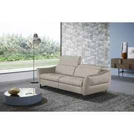 Egoitaliano "Dafne, elegantes Designsofa mit hohem Sitzkomfort", wahlw. mit elektrischer Relaxfunktion, Kopfteile manuell verstellbar grau