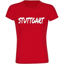 multifanshop Damen T-Shirt - Stuttgart - Textmarker - Druck weiß - Frauen