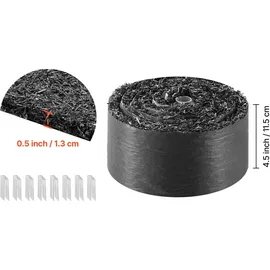 Vevor Gummimulchmatte Unkrautvlies 4 Rollen à 305 x 11,5 cm 1,3 cm dick schwarz