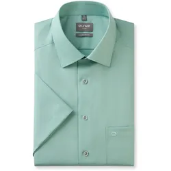 Kurzarmhemd OLYMP "Luxor comfort fit", Herren, Gr. 45, N-Gr, grün, Web, Obermaterial: 100% Baumwolle, casual, comfort fit, Kurzarm, Hemden