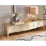 JVmoebel Klassisches Beiges TV-Lowboard 50 cm X 55 cm Gold Holz