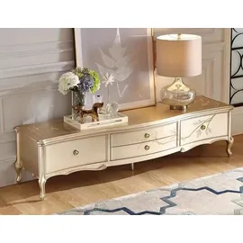 JVmoebel Klassisches Beiges TV-Lowboard 50 cm X 55 cm Gold Holz