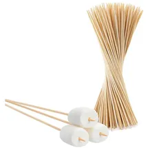BigDean Stockbrotspieße 90 cm Bambus beige