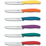 Victorinox Swiss Classic, Tomatenmesser-Set 6teilig, Wellenschliff, 11cm, bunt, Geschenkverpackung