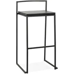 Barhocker schwarz | 75 cm Sitzhöhe | stapelbar minimalistisch industriell | Metall-Kunststoff | bis 120 kg | Kadima Design