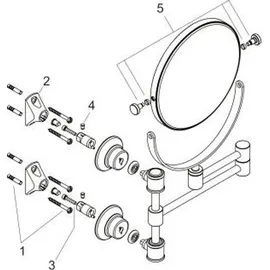 Hansgrohe Rasierspiegel Axor Montreux schw, neigbar, Wandmont., brush. bla vc