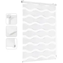 Sekey Doppelrollo Welle 85 x 210 cm Weiß