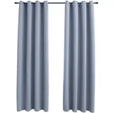 vidaXL Verdunkelungsvorhang Ösen 140 x 225 cm grau 2 St.
