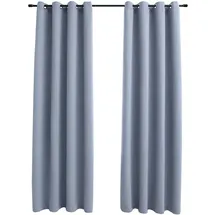 vidaXL Verdunkelungsvorhang Ösen 140 x 225 cm grau 2 St.