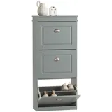 SoBuy Schuhschrank 53 x 117 x 24 cm grau / grau