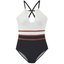 LASCANA Badeanzug Damen Schwarz/Weiß 40 Cup C/D