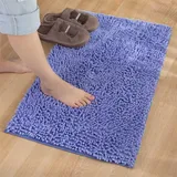Reyox Badematte Hochflor Chenille rutschfest Vorleger Waschbar Badteppich Badezimmer Wasserabsorbierenden Violett 40 x 60 cm