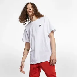 Nike Sportswear Club Kurzarm-T-Shirt White / Black 2XL Regular