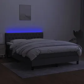 vidaXL Boxspringbett 140 x 200 cm Dunkelgrau