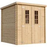 TIMBELA Holz-Garthenhaus, Beige, Holz 204x200x204 cm/ 3.53 m2 - Geräteschuppen