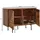 FineBuy Massivholz Design Sideboard Sheesham Kommode mit 2 Türen Retro Design Metall schwarz