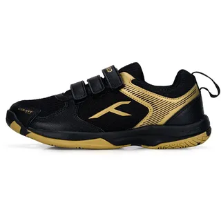 Hundred Herren Court Star Badminton Shoes, Black/Gold, 36 EU