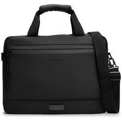 Laptoptasche TOMMY HILFIGER "TH TPU COMPUTER BAG", Damen, Gr. B/H/T: 39cm x 30cm x 8cm, schwarz, Lederimitat, unifarben, Taschen, Geschäftsreise, Computertasche, Umhängetasche mit Vordertaschenfasch