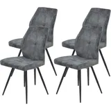 Hela 4-Fußstuhl ALLEY Mikrofaser grau 4er Set