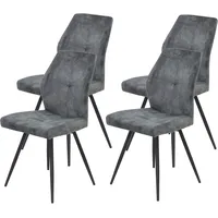 Hela 4-Fußstuhl ALLEY Mikrofaser grau 4er Set