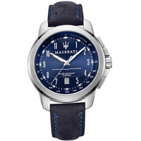 Maserati Leder Armband-Uhr Analog Successo Sport Herren blau D2UMAR8851121003