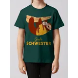 wat? APPAREL T-Shirt Faultier Große Schwester in Dunkelgrün | Gr.: 110/116