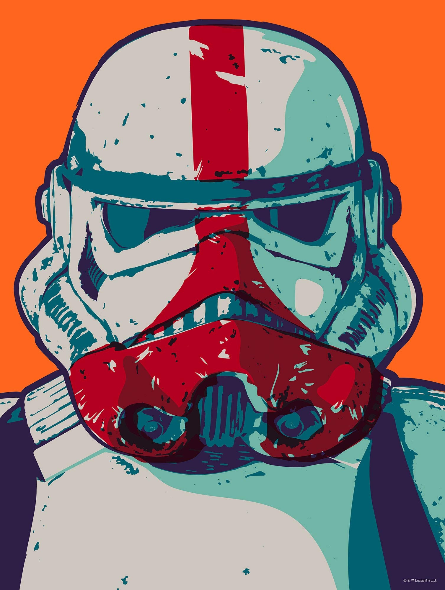 Komar 50 x 70 cm Star Wars Mandalorian Pop Art Stormtrooper | Baby Yoda, Dekoration, Wandbild, Poster, Kunstdruck | Größe Rahmen | WB-SW-018-50x70, Bunt