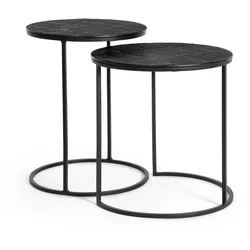 Beistelltisch Aziza 2er-Set aus Metall Rund
