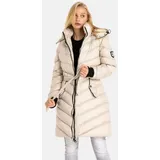 Cipo & Baxx Damen Jacke Mantel Steppjacke Winterjacke Parka mit abnehmbarer Kapuze WM135 Beige S - S