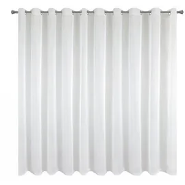 Eurofirany Gardine LUCY reinweiße Gardinen verschiedene Größen zur Wahl Ösen Kräuselband, Ösen, sanfte und feine Voile, transparent 300 cm x 250 cm