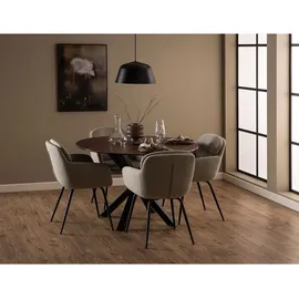 VCM Heaven Esstisch Ø119cm Glas braun.