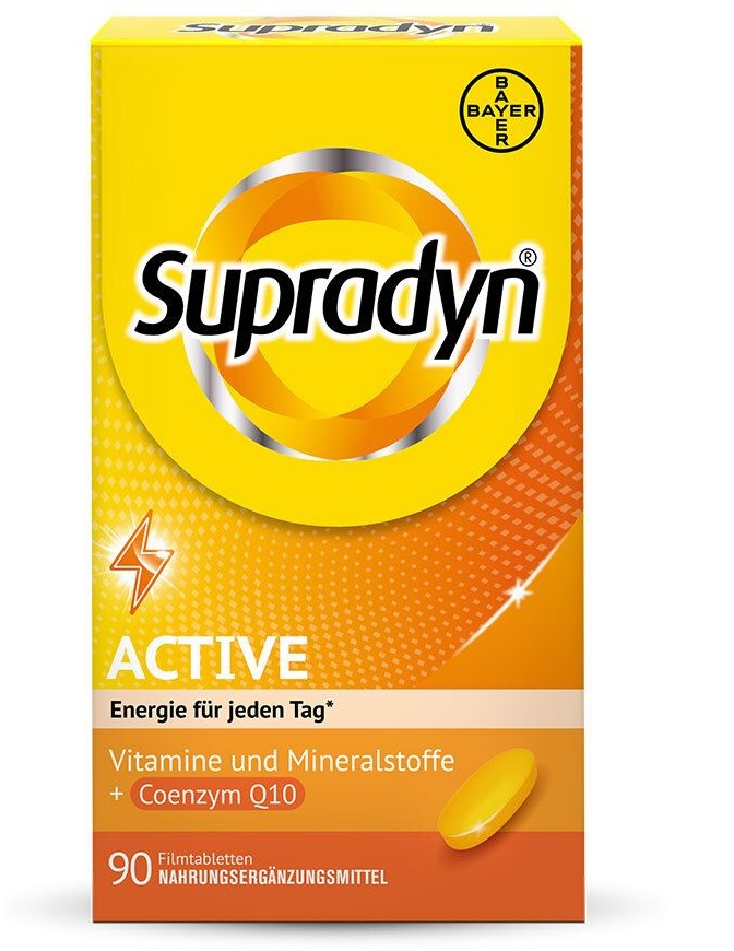 Supradyn® Active Filmtabletten Multivitaminpräparat für die tägliche Versorgung mit Vitaminen und Mineralstoffen 90 St 90 St Filmtabletten