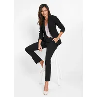 Hosenanzug BONPRIX "Hosenanzug 2-tlg", Damen, Gr. 42, N-Gr, schwarz, Obermaterial: 80% Polyester, 15% Viskose, 5% Elasthan. Futter: 100% Polyester, unifarben, regular fit, Anzüge Hosenanzug, Hosenanzug 2-tlg
