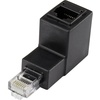 RJ45 Netzwerk Adapter CAT 5e 90° nach unten gewinkelt [1x RJ45-Stecker - 1x RJ45-Buchse] 0.00 m Schwarz