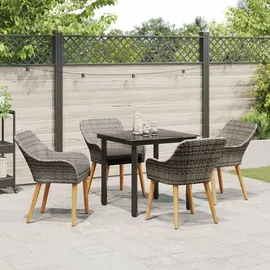 vidaXL Garten Essgruppe 5-tlg. Grau