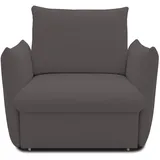 DOMO. collection Sessel Cloud Box, Armsessel mit Schlaffunktion und Boxspringfederung, Schlafsessel, Boxspringsessel, Polstersessel, 120 x 97 x 100 cm (BxTxH), dunkelgrau